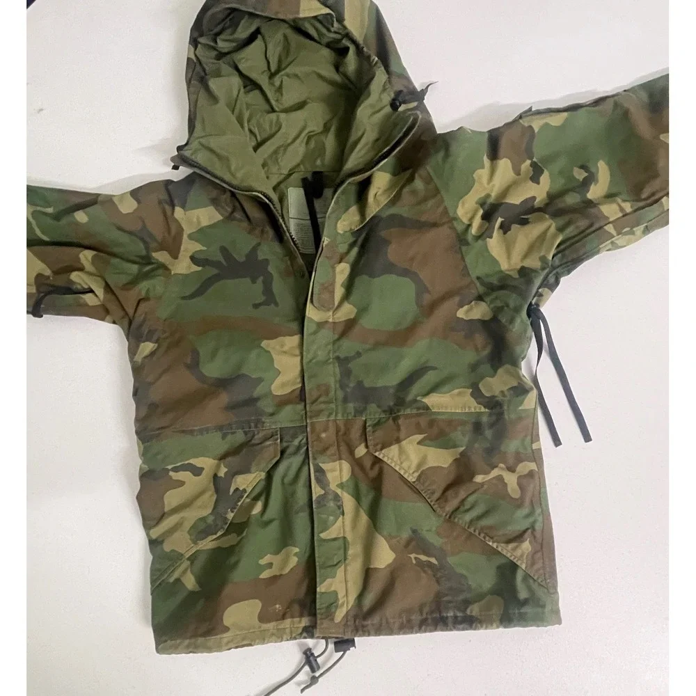 US Military ECWCS Gen 1 Woodland Camo Parka Cold Weather Jacket Small Short